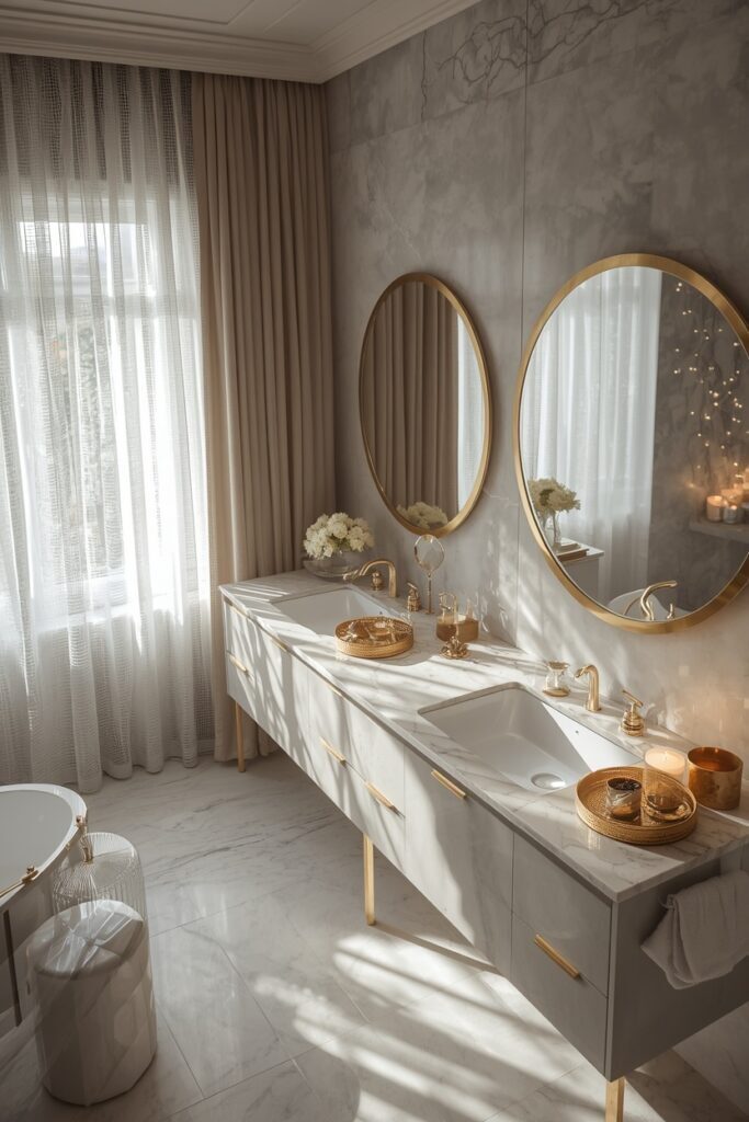 Lucid Origin IMAGE PROMPT 4 Beautiful Interior Photography Luxury Ensuite Bathroom Modern Gla 0