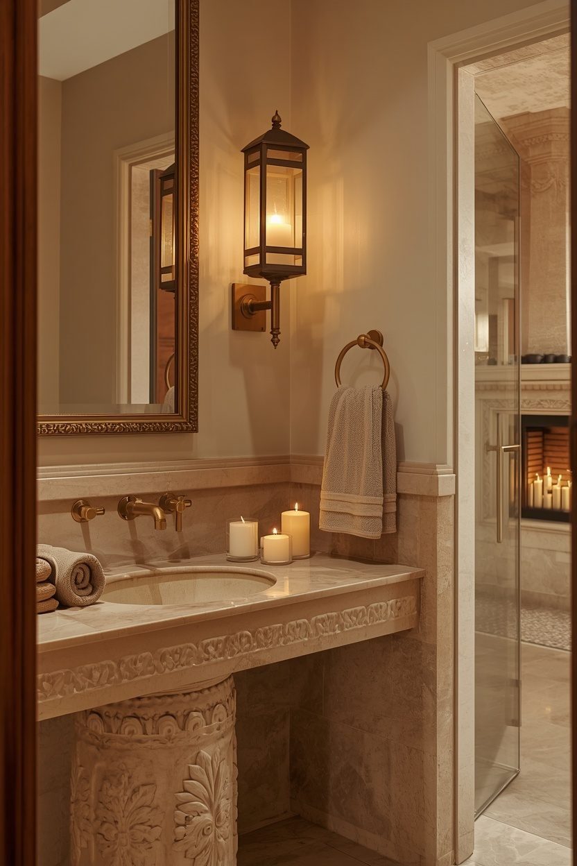 Lucid Origin Luxurious Interior Photography Refined Powder Bathroom Mediterranean Inspired St 0