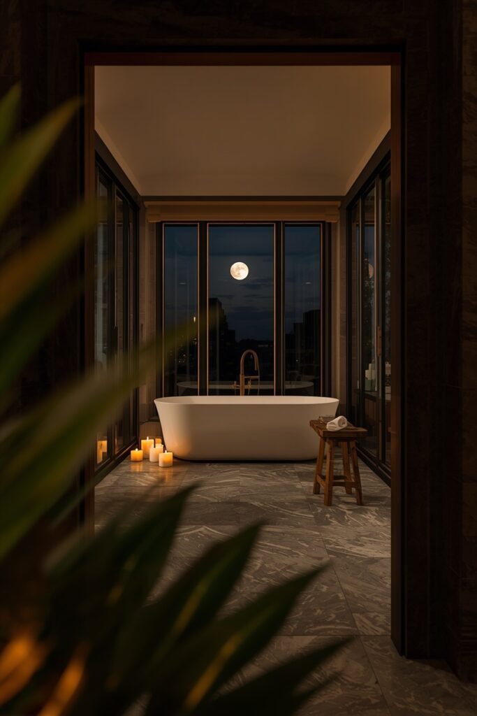 Lucid Origin Sophisticated Interior Photography Dramatic Penthouse Bathroom Contemporary Spa 0