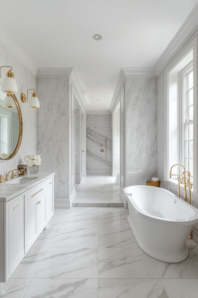 Long Narrow Luxury Bathroom
