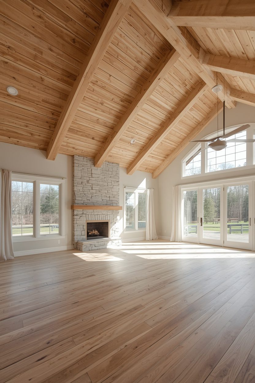 Rustic Wood Plank Ceiling