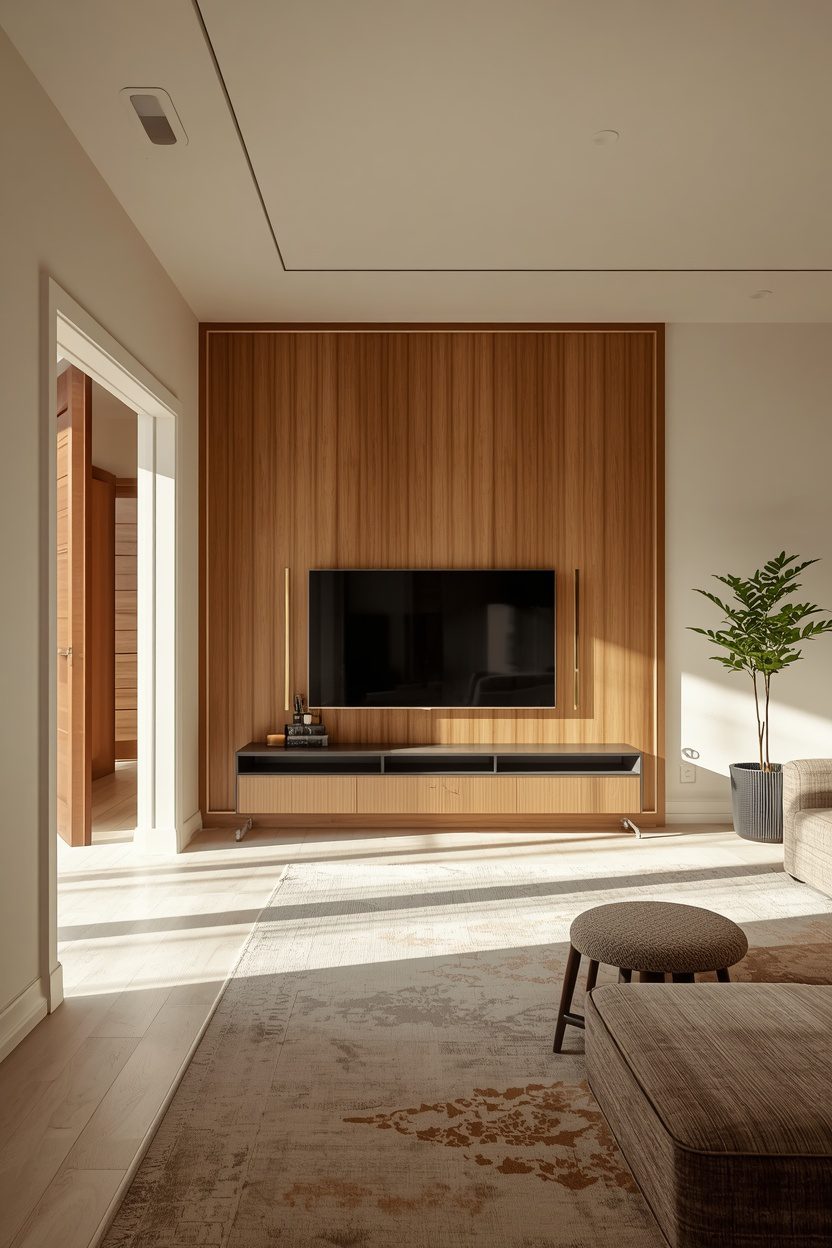 Wood Accent Wall Behind TV