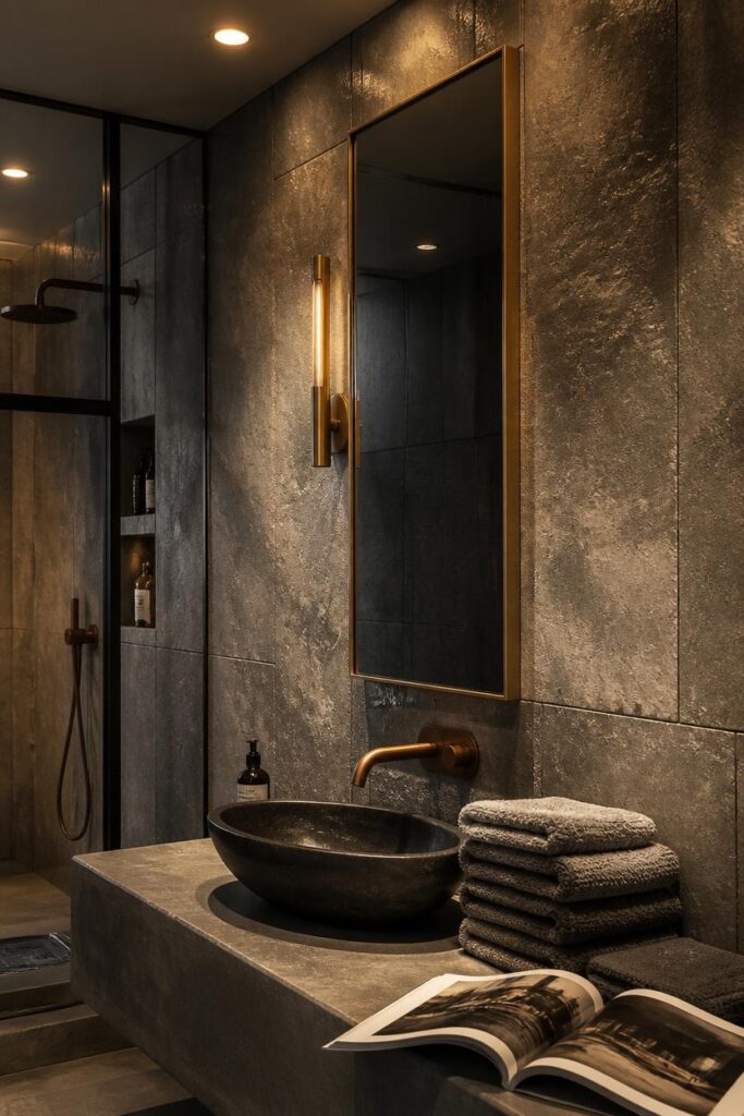 Gpt Image 2 Warm Interior Photography Textured Luxury Bathroom Industrial Modern Style Slate 0
