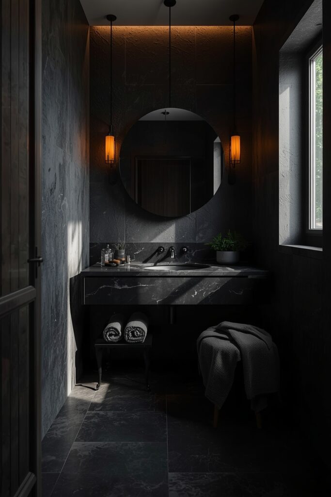 Lucid Origin Stunning Interior Photography Dark Marble Ensuite Bathroom Moody Modern Style Ch 0