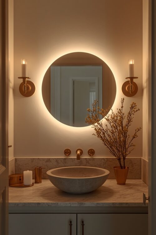 Bathroom Mirror and Lighting