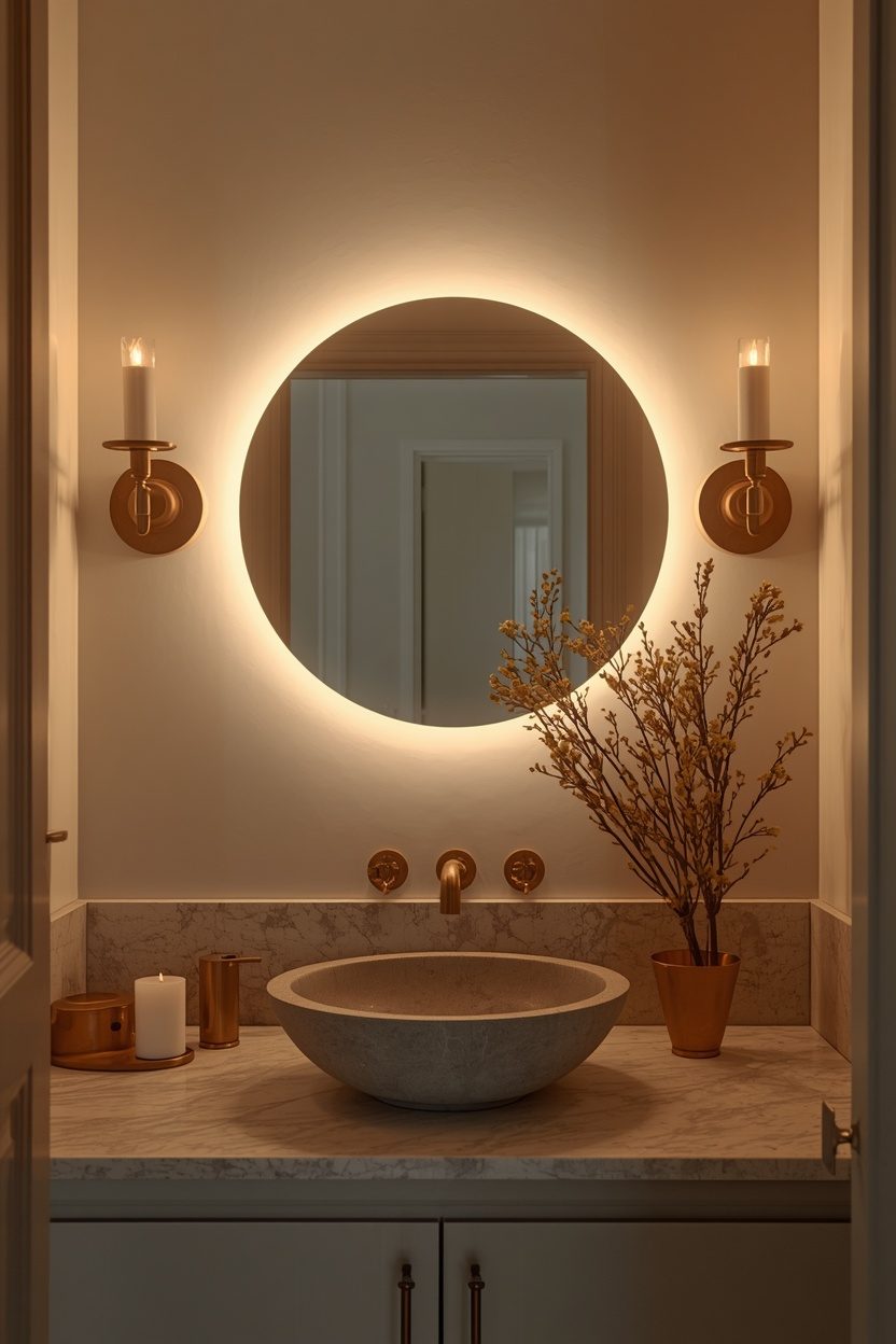 Bathroom Mirror and Lighting